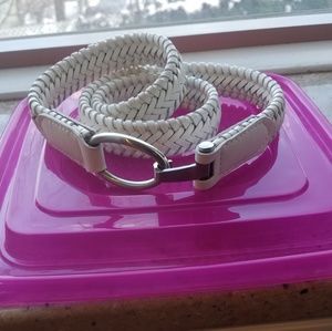 Leather white women's belt.